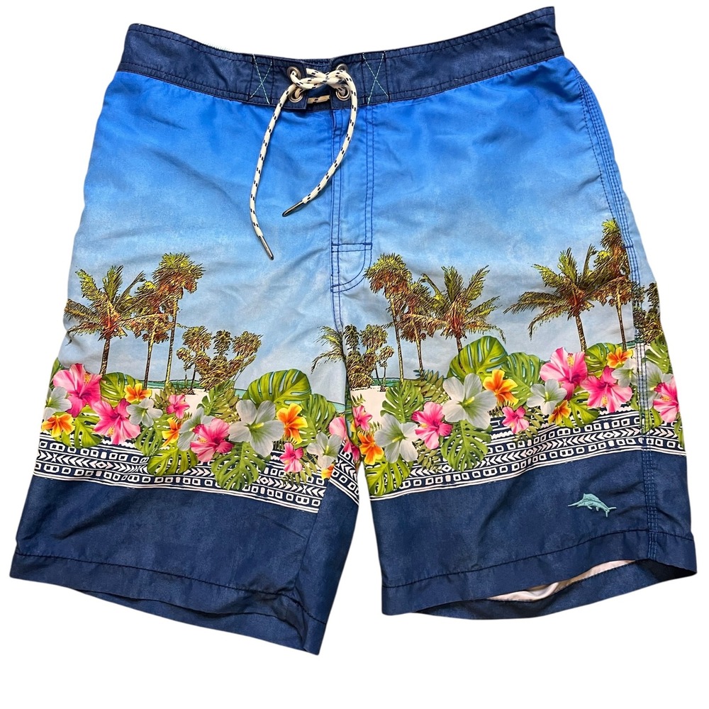 Tommy Bahama Relax Swim Trunks Mens Medium Floral‎ Palm Tree Print Shorts